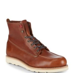 1000 Mile Louis Wedge Leather Lace Up Ankle Boots